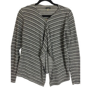 Smartwool Womens  Wool Blend Grey Stripped Cardigan Sweater Size Small Gorpcore